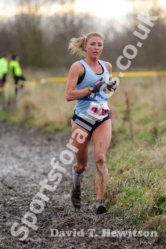 Kirsty Legg leads the senior women 2012 North East Championships, Summerhill Country Park, Hartlepool.